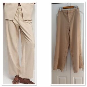 Missguided Wide Leg Trousers in Beige and Tan